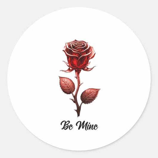 Red Rose Ronde Sticker (Voorkant)