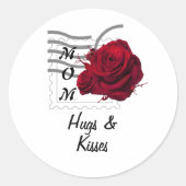 Red Rose Ronde Sticker (Voorkant)