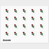 Red Rose Ronde Sticker (Vel)