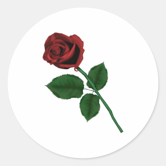 Red Rose Ronde Sticker (Voorkant)