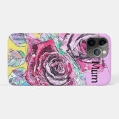 Red Rose Roses Watercolour Floral Flowers Flower Case-Mate iPhone Case (Achterkant (horizontaal))