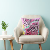 Red Rose Roses Watercolour Floral Flowers Flower Kussen (Stoel)