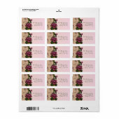 Red Rose Roze Adresetiketten Etiket (Full Sheet)