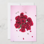 Red Rose roze Romantic Elegant Minimal Wedding Kaart (Achterkant)