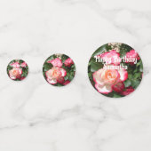 Red Rose Rozen bloemenfoto Womens Verjaardagsfeest Confetti (Achterkanten)