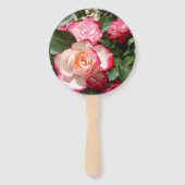 Red Rose Rozen bloemenfoto Womens Verjaardagsfeest Handwaaier (Achterkant)