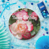 Red Rose Rozen bloemenfoto Womens Verjaardagsfeest Papieren Bordje (Feest)