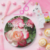 Red Rose Rozen bloemenfoto Womens Verjaardagsfeest Papieren Bordje (Feest)