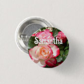 Red Rose Rozen bloemenfoto Womens Verjaardagsfeest Ronde Button 3,2 Cm (Voorkant /achterkant)