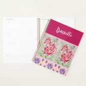 Red Rose Rozen Waterverf Aanpasbare Roze Shabby Planner (Display)