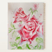 Red Rose Rozen Waterverf Aanpasbare Roze Shabby Planner (Achterkant)