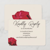 Red Rose RSVP Kaartje (Voorkant / Achterkant)