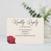 Red Rose RSVP Kaartje (Staand voorkant)