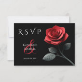 Red Rose-RSVP-Wedding RSVP Kaartje (Voorkant)