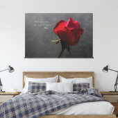 Red Rose, Rumi citaat, ~ 60" x 40" - EXTRA GROOT Canvas Afdruk (Insitu (Slaapkamer))