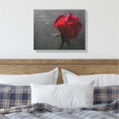 Red Rose, Rumi quote, 14" x 11" - KLEIN Canvas Afdruk (Insitu (Slaapkamer))