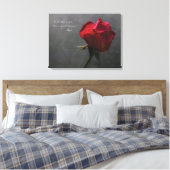 Red Rose, Rumi quote, 24" x 18" - MEDIUM Canvas Afdruk (Insitu (Slaapkamer))