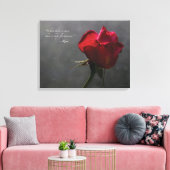 Red Rose, Rumi quote, 24" x 18" - MEDIUM Canvas Afdruk (Insitu (Woonkamer))