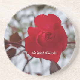 Red Rose Sandstone Coaster Zandsteen Onderzetter