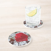 Red Rose Sandstone Coaster Zandsteen Onderzetter (Zijkant)