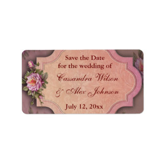 Red Rose Save The Date Bruiloft Adresetiketten Etiket