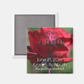 Red Rose Save the Date Magneet (Voorkant / Achterkant)