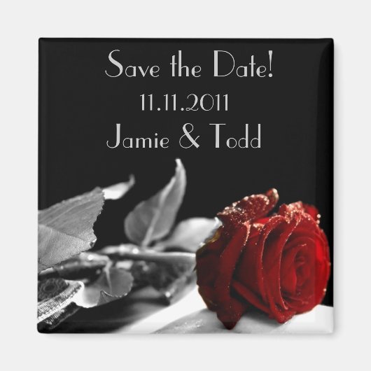 Red Rose Save the Date Magneet (Voorkant)