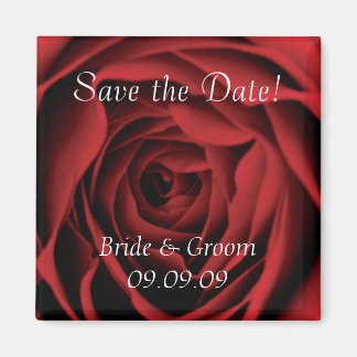 Red Rose Save the Date Magnet