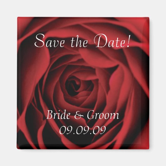 Red Rose Save the Date Magnet (Voorkant)