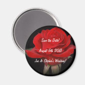 Red Rose Save the Date Magnet (Voorkant / Achterkant)