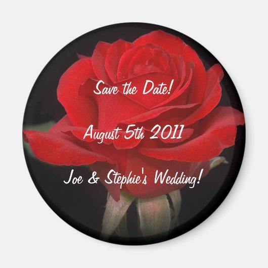 Red Rose Save the Date Magnet (Voorkant)