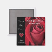 Red Rose Save The Date Magnet (Voorkant / Achterkant)