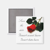 Red Rose Save the date Magnet Sjabloon (Voorkant / Achterkant)