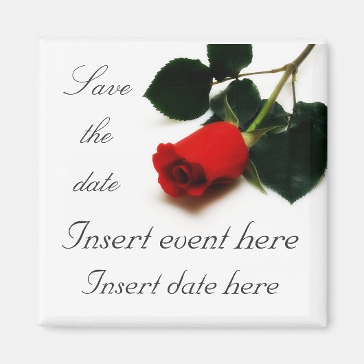 Red Rose Save the date Magnet Sjabloon (Voorkant)
