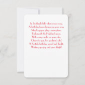 Red Rose Schots Gedicht Verjaardag Kaart (Achterkant)