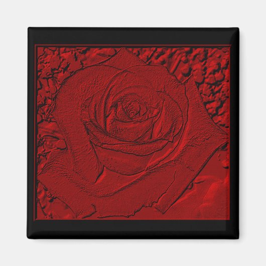 Red Rose "Sculpture" Magneet (Voorkant)