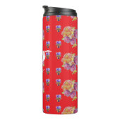 Red Rose Shabby Chic Roos Pattern Initiaal Thermosbeker (Geroteerd rechts)
