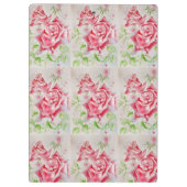 Red Rose Shabby Chic Waterverf Rozen Pink Blue Klembord (Achterkant)
