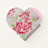 Red Rose Shabby Chic Waterverf Rozen Roze Bloemen Notitieboek (Achterkant)