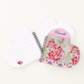 Red Rose Shabby Chic Waterverf Rozen Roze Bloemen Notitieboek (Binnen)