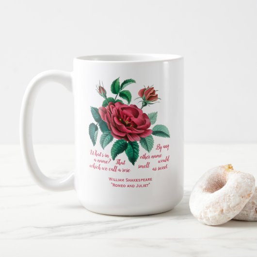 Red Rose Shakespeare "Romeo and Juliet" Koffiemok (Met donut)