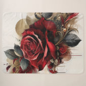 Red Rose Sherpa Deken (Voorkant (horizontaal))