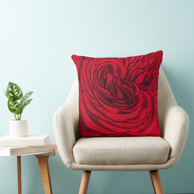  Red Rose Sierkussen – Classic Floral (Stoel)