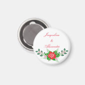 Red Rose Simple Wedding Theme Party Favor Magnet (Voorkant / Achterkant)