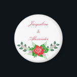 Red Rose Simple Wedding Theme Party Favor Magnet<br><div class="desc">Mooie rode roze roos met de naam van de bruid en de bruid zijn de perfecte feestvreugde voor je trouwdouche of trouwreceptie! Ook,  kunt u uitgeven om andere teksten toe te voegen u zou willen!</div>