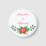 Red Rose Simple Wedding Theme Party Favor Magnet<br><div class="desc">Mooie rode roze roos met de naam van de bruid en de bruid zijn de perfecte feestvreugde voor je trouwdouche of trouwreceptie! Ook,  kunt u uitgeven om andere teksten toe te voegen u zou willen!</div>