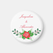 Red Rose Simple Wedding Theme Party Favor Magnet (Voorkant)