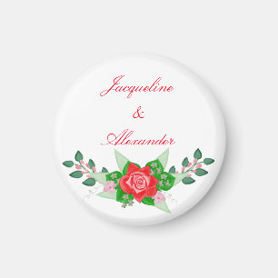 Red Rose Simple Wedding Theme Party Favor Magnet