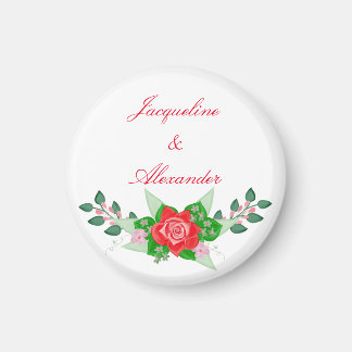 Red Rose Simple Wedding Theme Party Favor Magnet