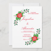 Red Rose Simple Wedding Theme Uitnodiging (Voorkant)